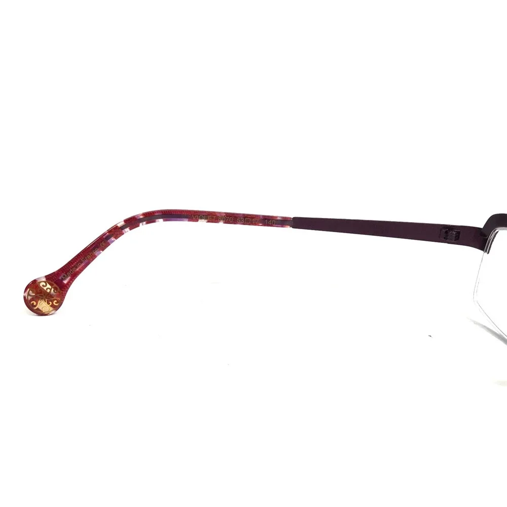 BOZ Eyeglasses Frames VIOLET 8070 Pink Purple Spiral Pattern Half Rim 53-17-140